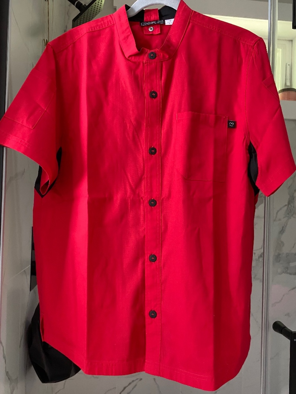 NWOT red chefwear short sleeve chef shirt jacket medium